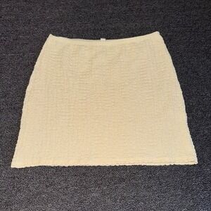 See You Monday Yellow Popcorn Crinkle Texture Mini Skirt Size Medium Coquette